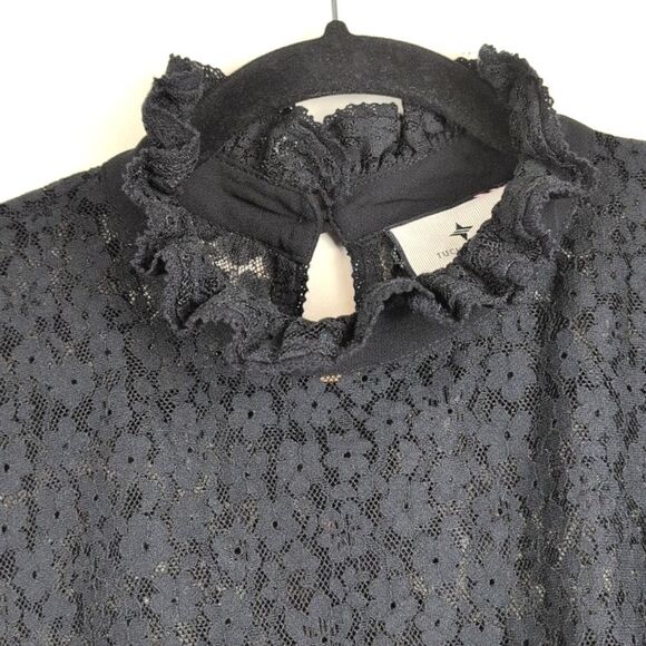 Tuckernuck Black Lace Rosalee Blouse Top Size L - Picture 8 of 13